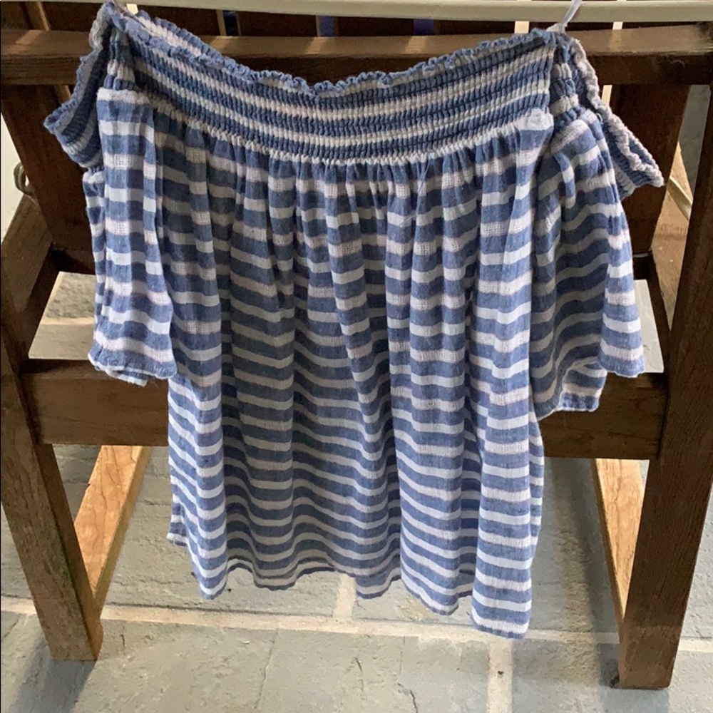 Rails Off The Shoulder Linen Top